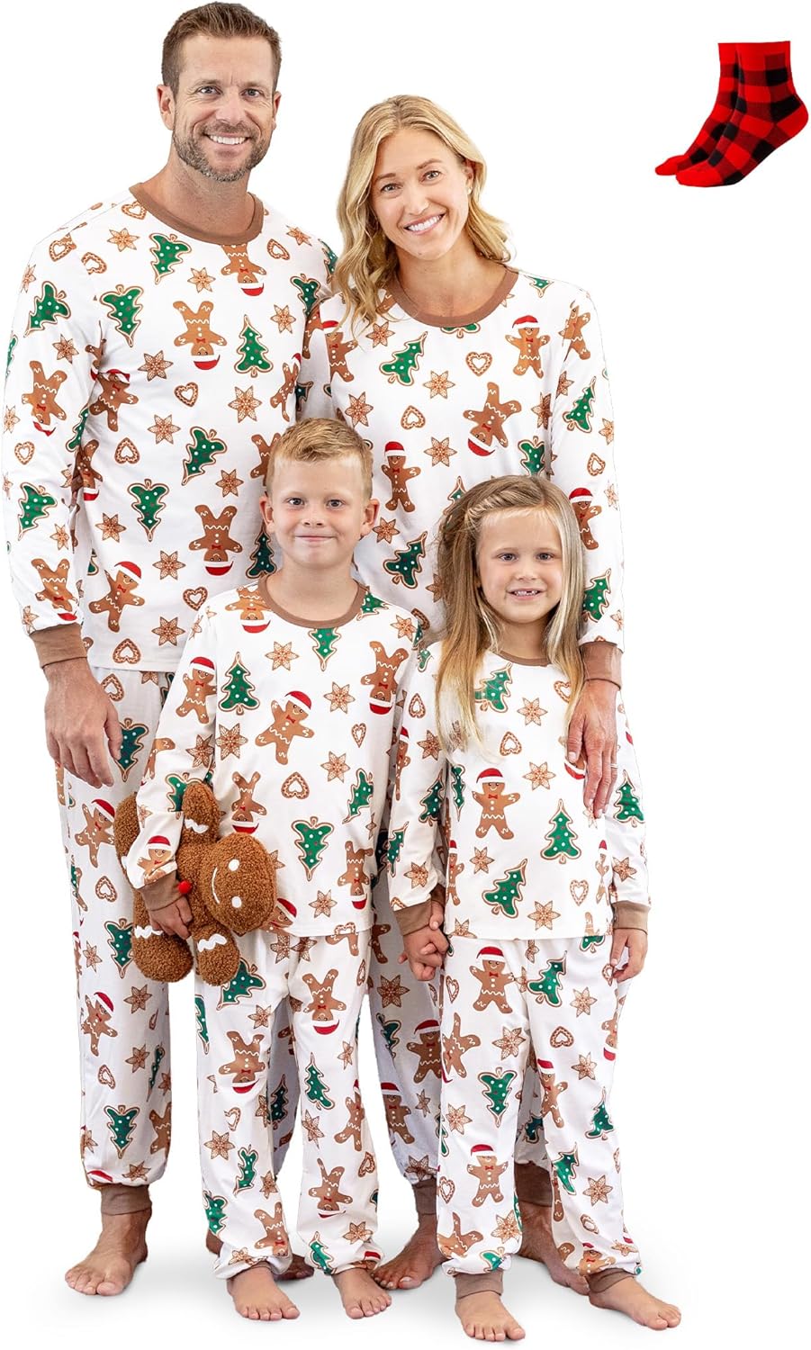 PATPAT Christmas Family Matching Pajama Sets Includes Christmas Socks - Perfect for Family Photos & Holiday Celebrations