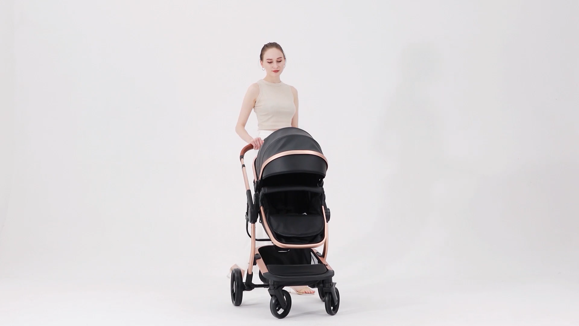 Passeggino Trio NADDLILY 3 In 1 - Reversibile, Pieghevole, Con Accessori, Blu - Foto 8