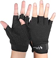 Vista 8 de Guantes de entrenamiento para hombres y mujeres, guantes de ejercicio para levantamiento de pesas, guantes sin dedos, guantes deportivos