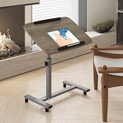 Laptop Table Mobile Adjustable Height Portable Desk Notebook Swivel PC Computer Rolling Desk with Wheels Laptop Stand for