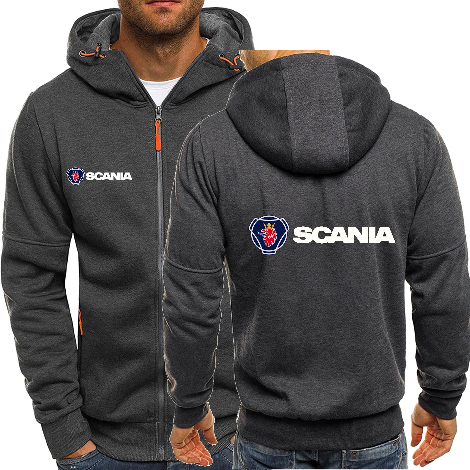 Modryer Men's Grey Jackets Hoodies For Scania Thermal Windproof Sweatshirt Hooded Jacket Winter Thicken Coats With Hood Softshell Windbreaker Jackets,-4Xl