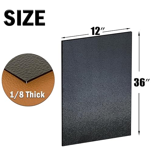 Miniatura 2 de Hoja de plástico ABS de 18 pulgadas de grosor de 12 x 36 pulgadas (paquete de 2), panel moldeado rígido negro con diferentes superficies (parte