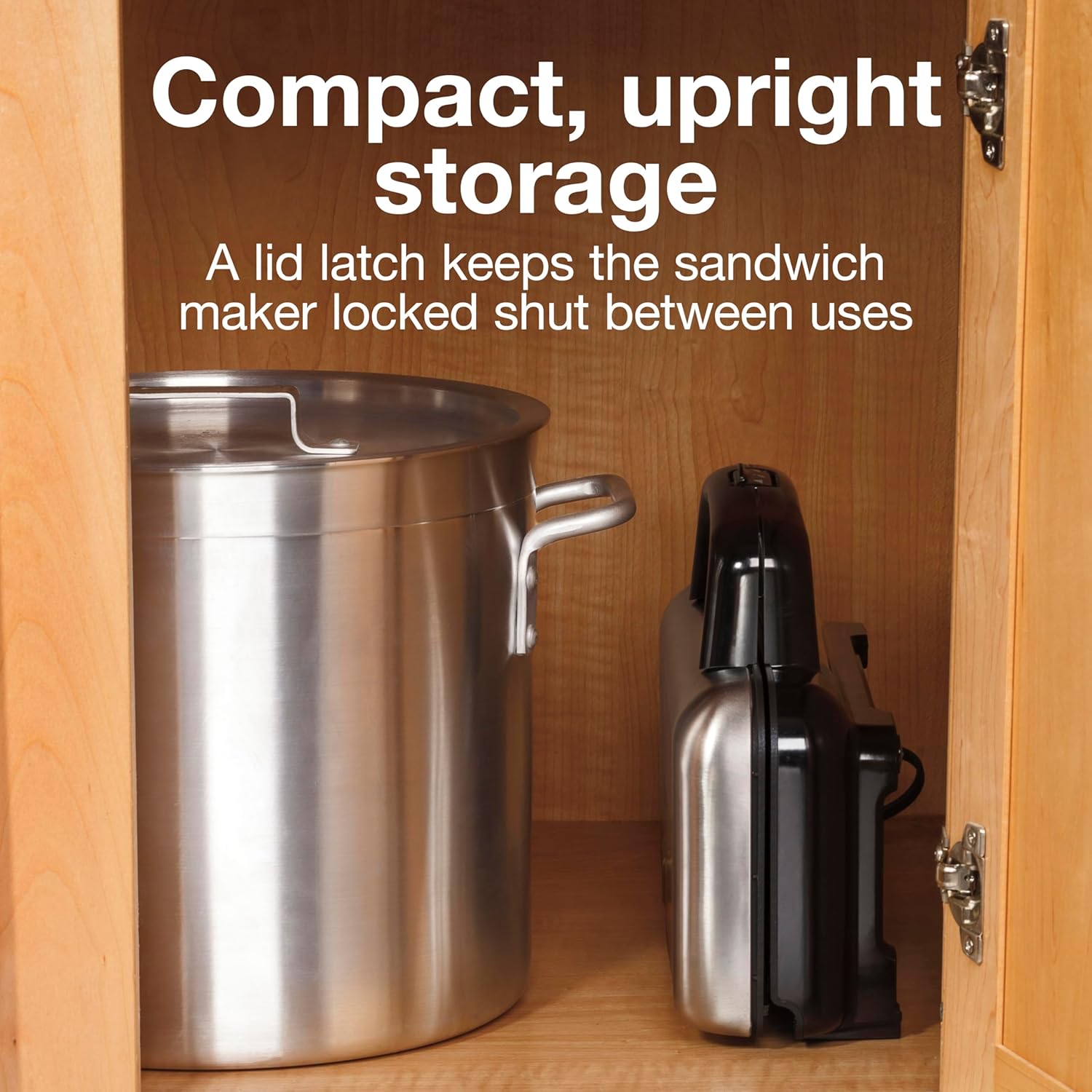 Proctor Silex Deluxe Hot Sandwich Maker With Easy-Clean Durable PFAS-Free Nonstick Ceramic Plates, Fits up to 2 Grilled Cheese, Ruebens, Tortas or Subs, Stainless Steel (25415MN)