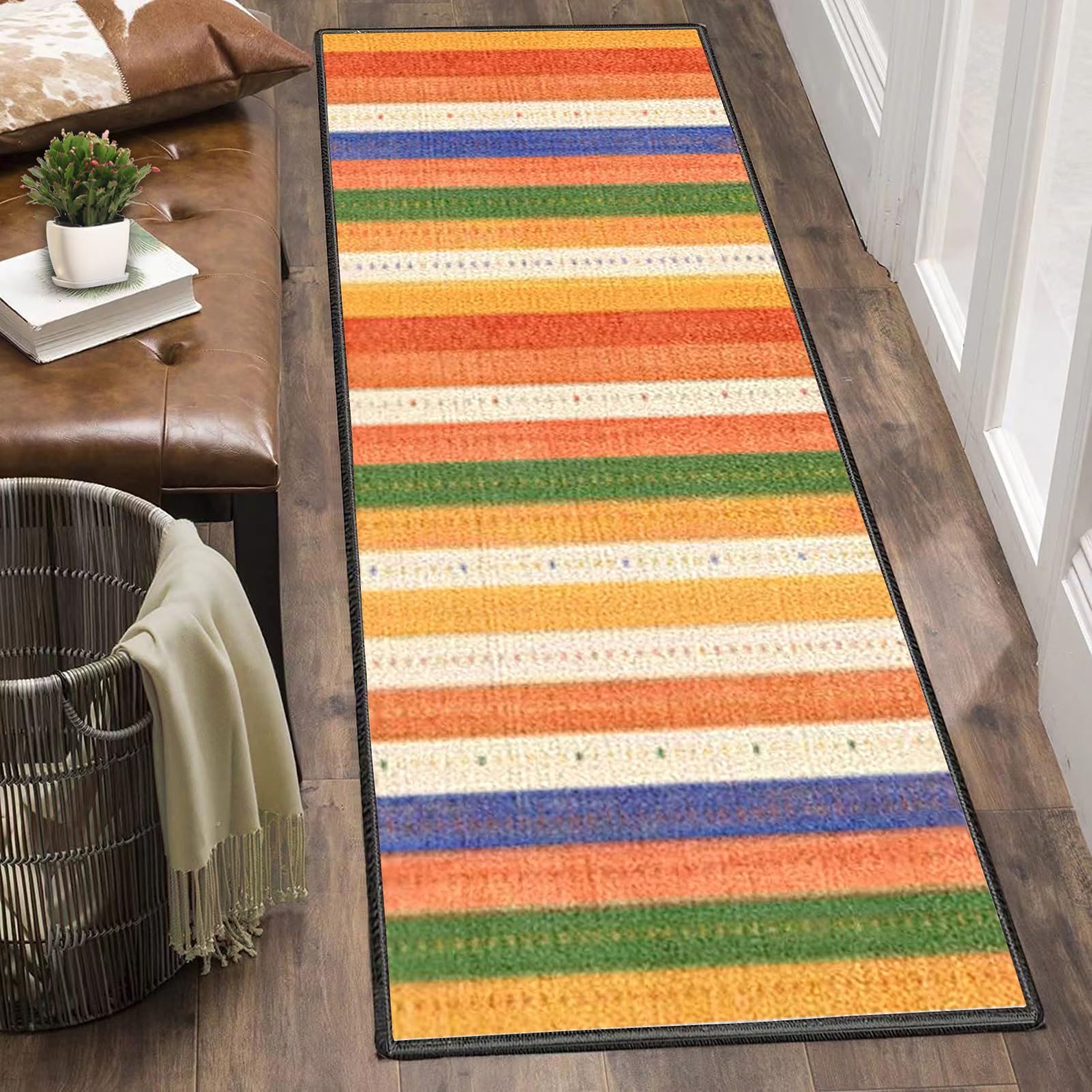 Dywan do długiego korytarza 110 x 400 cm Antypoślizgowy chodnik kuchenny Chłonny dywanik wejściowy, zmywalny dywanik kuchenny, chodnik do przedpokoju kuchni salonu sypialni