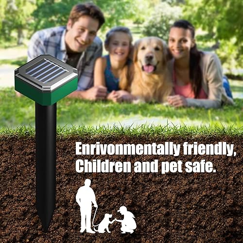 Miniatura 8 de Paquete de 4 repelentes de serpientes para 0utdoors, repelente ultrasónico de serpientes al aire libre, repelente de serpientes para patio potente,