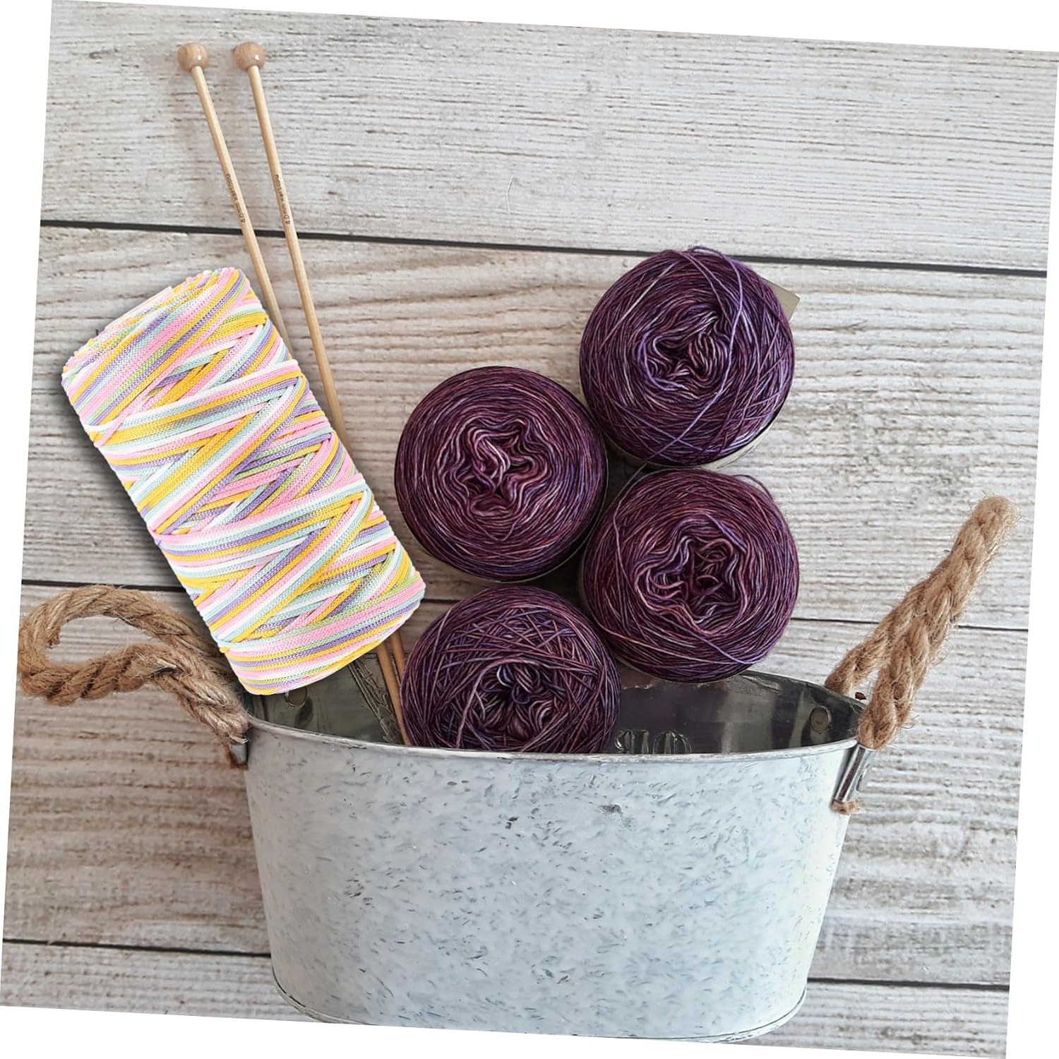 Soft and Polyester Crochet Thread for Hand Woven Crafts Multi-Function DIY Yarn for Knitting Hats Scarves and Home Decor Skin-Friendly Lightweight Yarn in Rainbow Colors