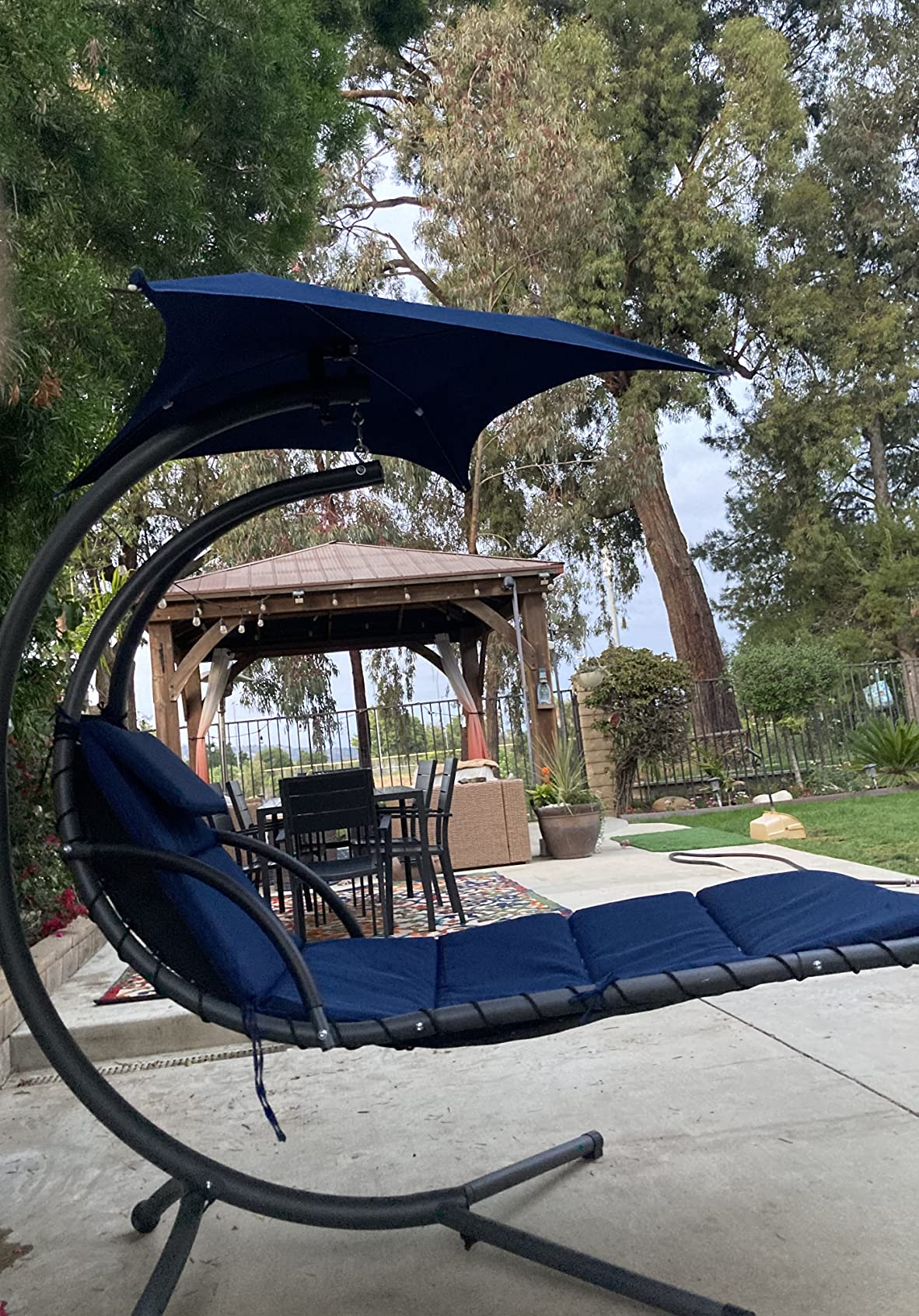 38/mo Finance Best Choice Products Outdoor Hanging Curved Steel Chaise Lounge Chair Swing w