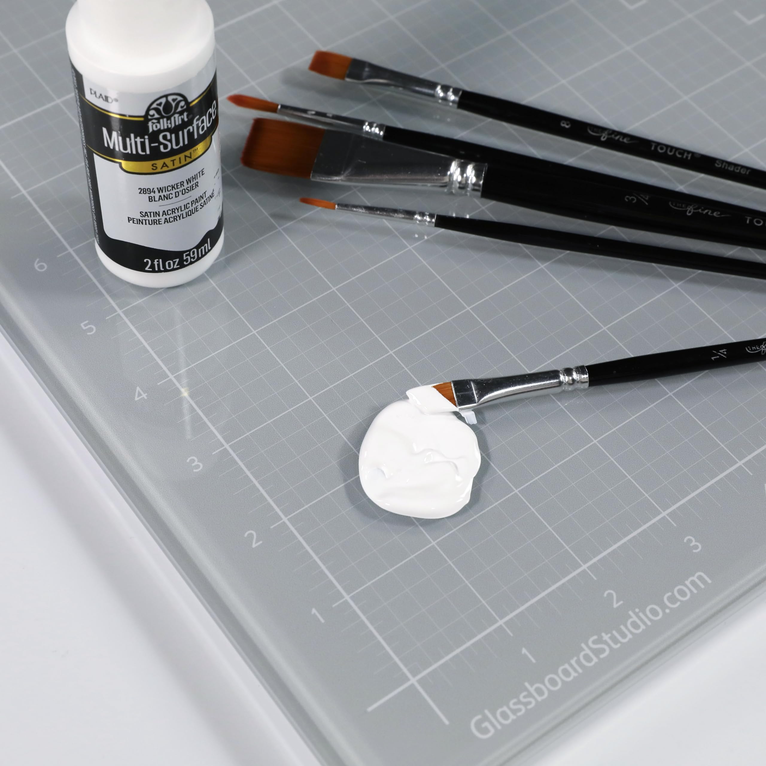 Tapete de cristal para manualidades, magnético, resistente al calor, arañazos y manchas, perfecto para obras de arte de medios mixtos (gris, 9 x 12 pulgadas)