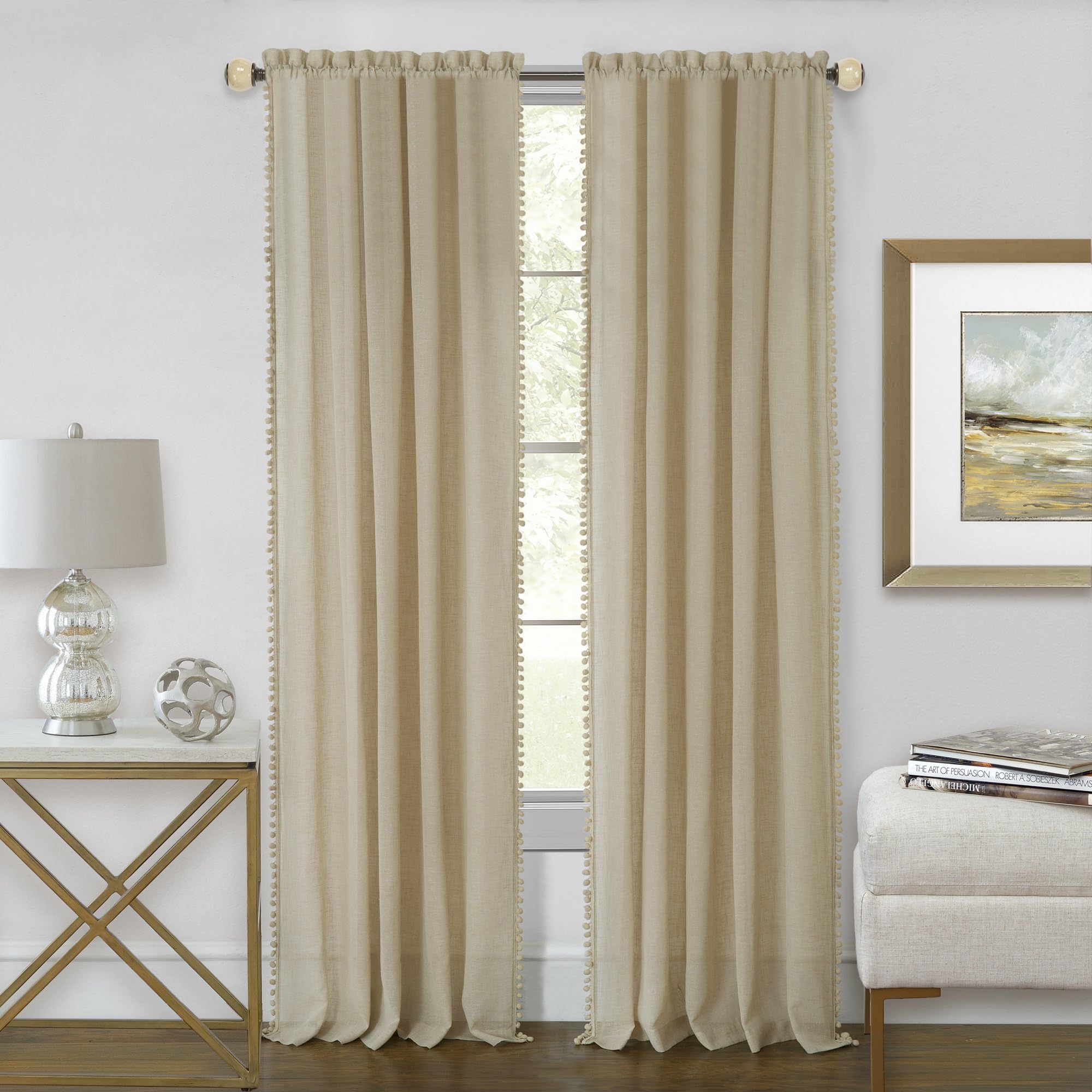 Achim Home FurnishingsAchim Home Imports Wallace Rod Pocket Window Curtain, Panel 52" x 84", Linen
