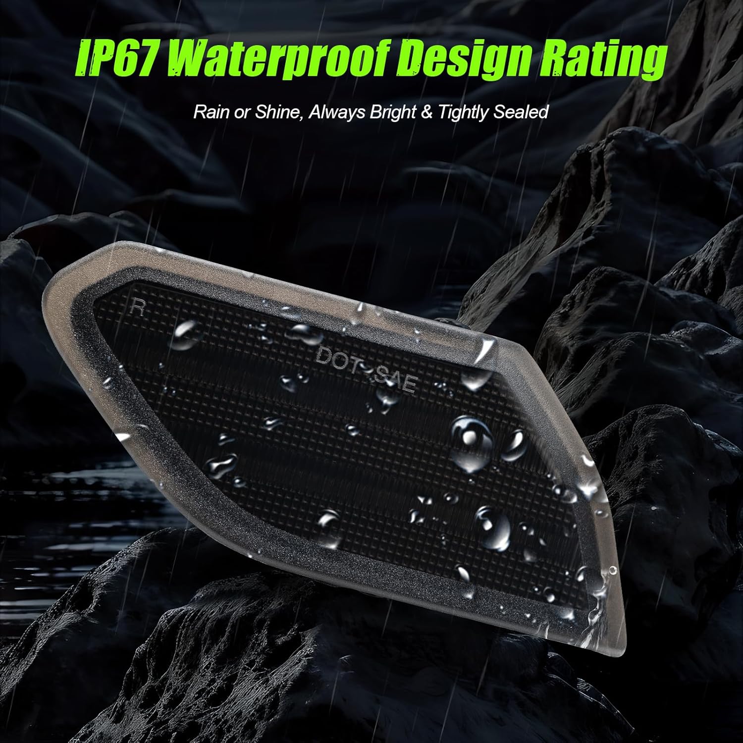 Amber LED Front fender Side Marker Light Compatible with 2018-2025 Wrangler JL 2020-2025 Gladiator JT Turn Signal lamp 2PCS Smoke Lens