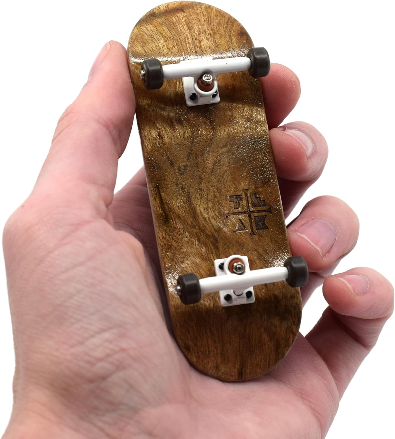 Teak Tuning 32mm Pro Fingerboard Complete - Fully Assembled with Pro Level Components - Pro Shaped Wooden Deck (32x97mm), UltraSpin Bearing Wheels, Prodigy Gen2 Trucks - Toasted Smores