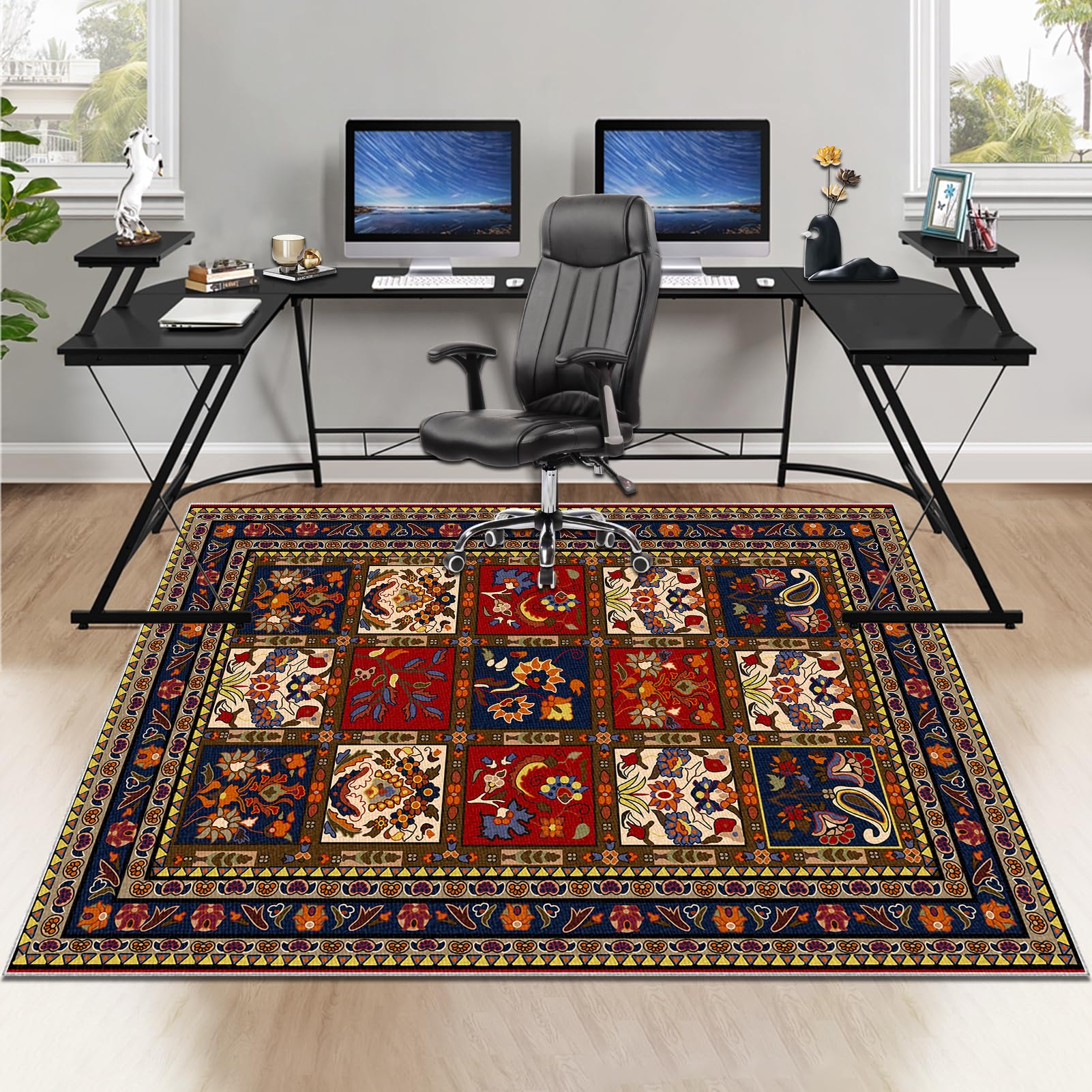 Mata na krzesło na biurko do domowego biura duży fotel gamingowy mata antypoślizgowa podkładka pod dywan i twarda podłoga wielofunkcyjna zmywalna 180 x 230 cm