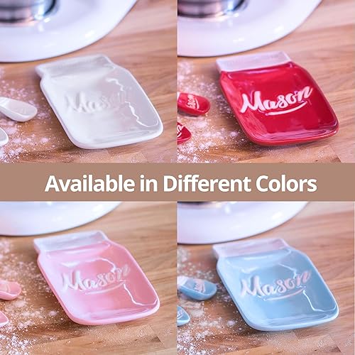 Miniatura 7 de Soporte de cuchara de cerámica para la parte superior de la estufa, soporte para cuchara de cocina en tarro de masón para estufa, bonito soporte