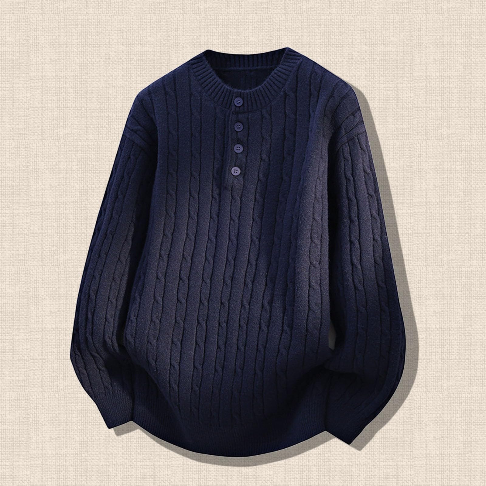 Pull en Tricot épais, col Rond, surdimensionné, Tendance, Doux et Chaud, mélange d'hiver, Confortable et décontracté