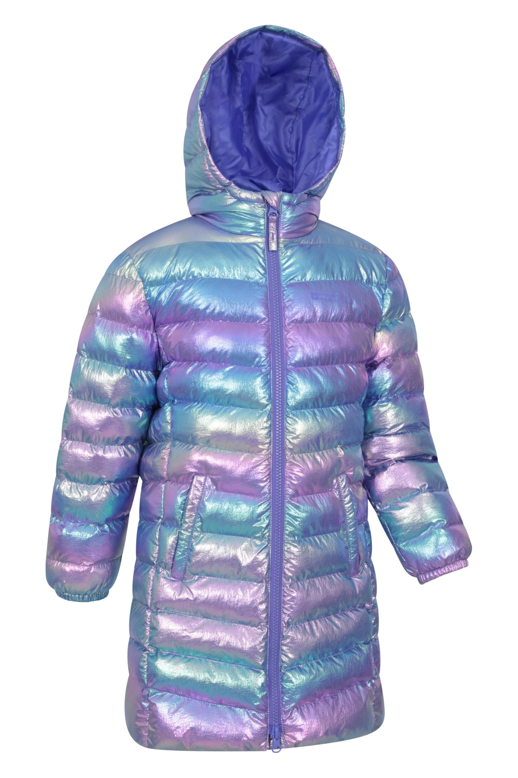 Mountain Warehouse Doudoune rembourrée Longue Florence pour Enfant - Capuche, Manteau léger, Doux, Chaud et isolé - pour Voyage et activités extérieures en Hiver Rose 11-12 Ans