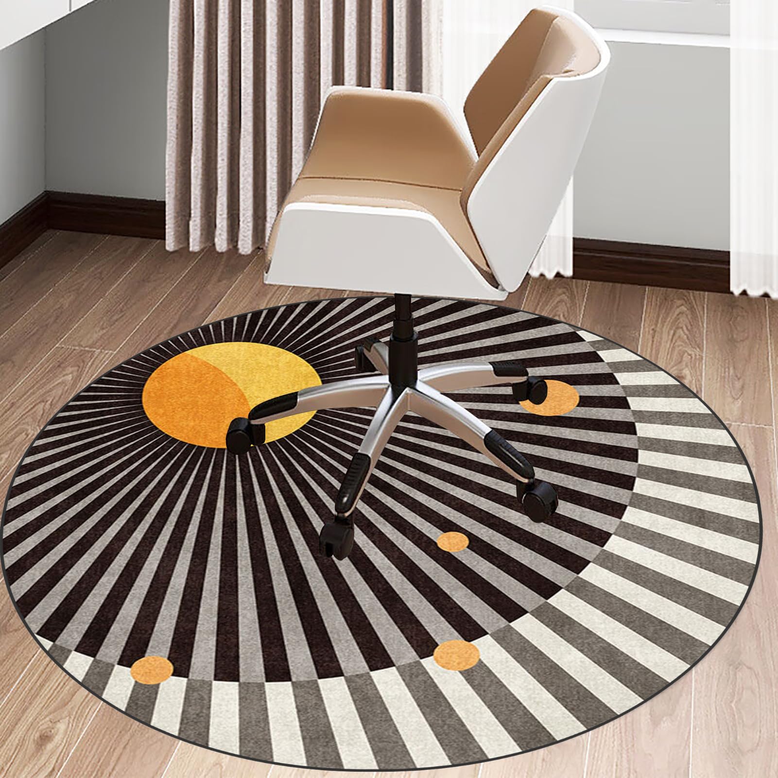 Office Gaming Chair Mat for Carpet, Heavy Duty Office Chair Mats 120 cm(47.24") for Hardwood Floor, Floor Protectors for Rolling Chairs, Desk Chair Mat for Carpeted Floors, Round Protector Rug