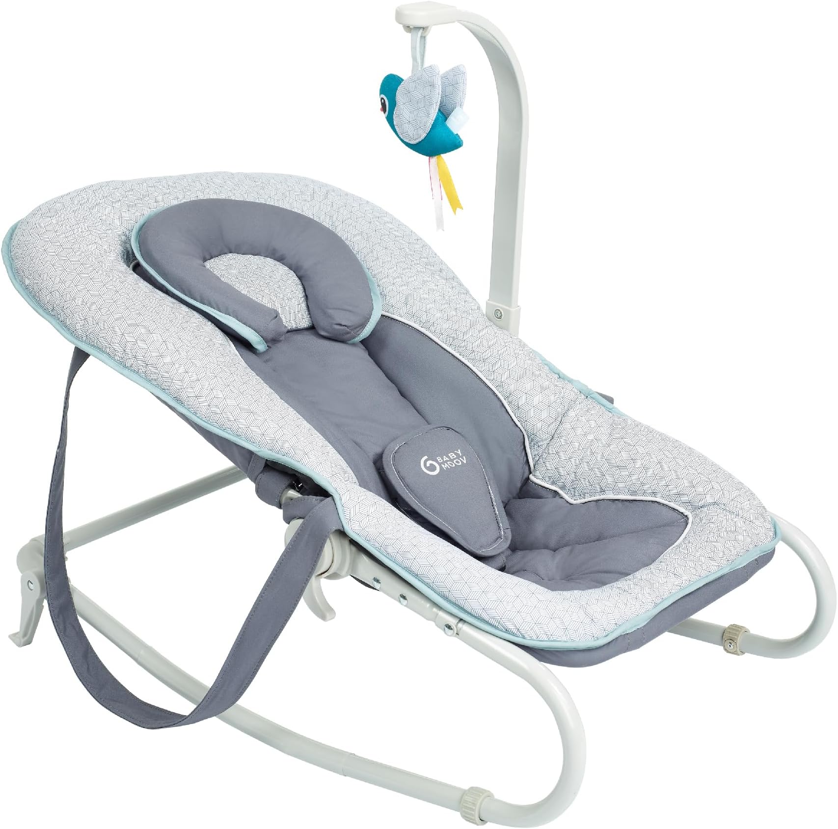 Babymoov Blue Graphik Fixed Position or Swing Baby Bouncer