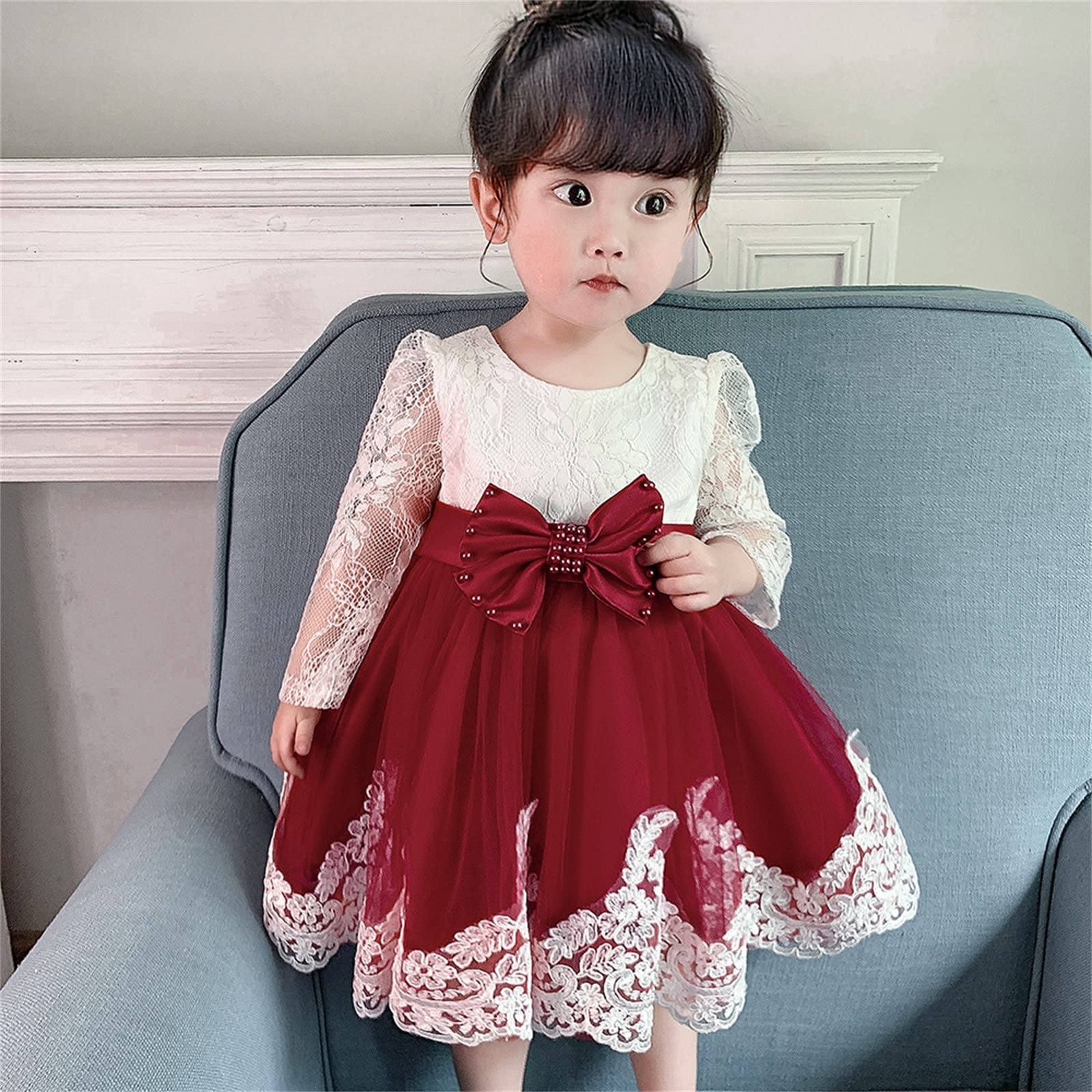 chinese dress ladies Burgundy Flower Baby Dress – Layla's Boutique main image 0