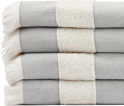Lightweight Turkish cotton beach towel with raw fringe