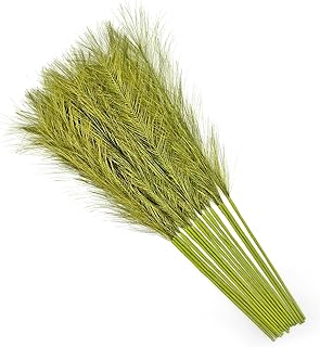 15PCS Faux Boho Pampas Grass,21" Artificial Pampas Grass Decor for Home Room (Green)