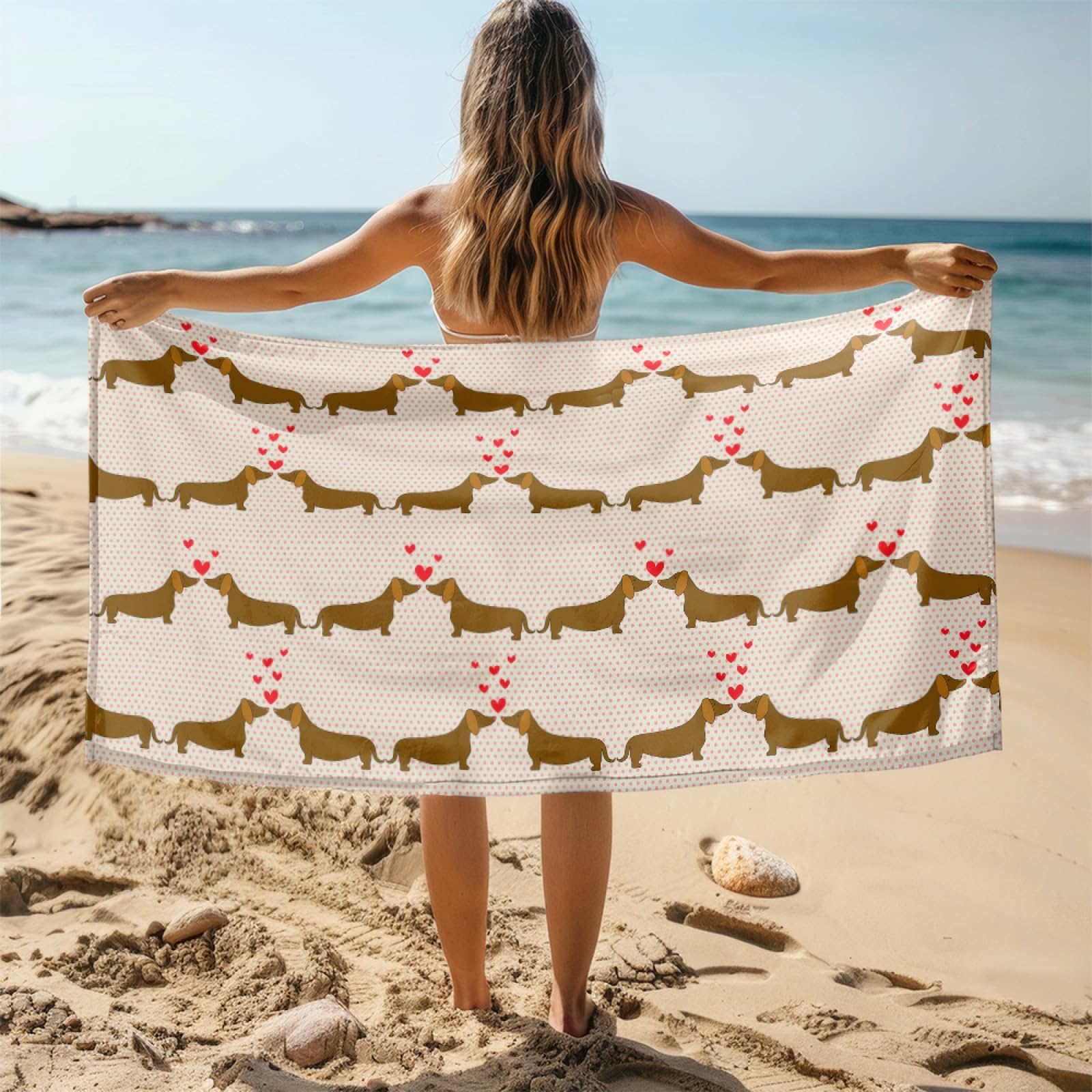 Serviette Microfibre Plage Chien Brun Towel Super Absorbante Ultra Compacte Idéale pour Le Sport Voyages Plage Camping Randonnées Yoga et Natation