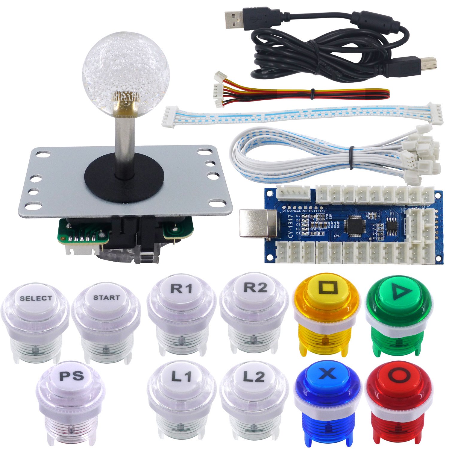 Buy SJJX Arcade Game LED DIY Kit Arcade Joystick Zero Delay PS3 USB