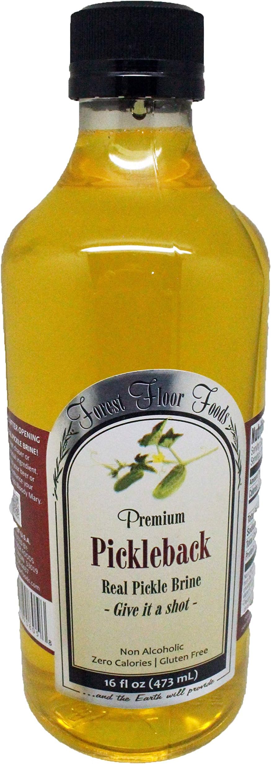 Pickleback Real Pickle Brine 16oz Bottle -100% Pickle Juice Forest Floor (Single Bottle)