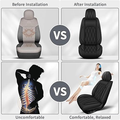 Miniatura 7 de Fundas de asiento de automóvil para Nissan Sentra 2008-2023 2024 2025 juego completo de fundas de asiento de piel sintética, impermeables,