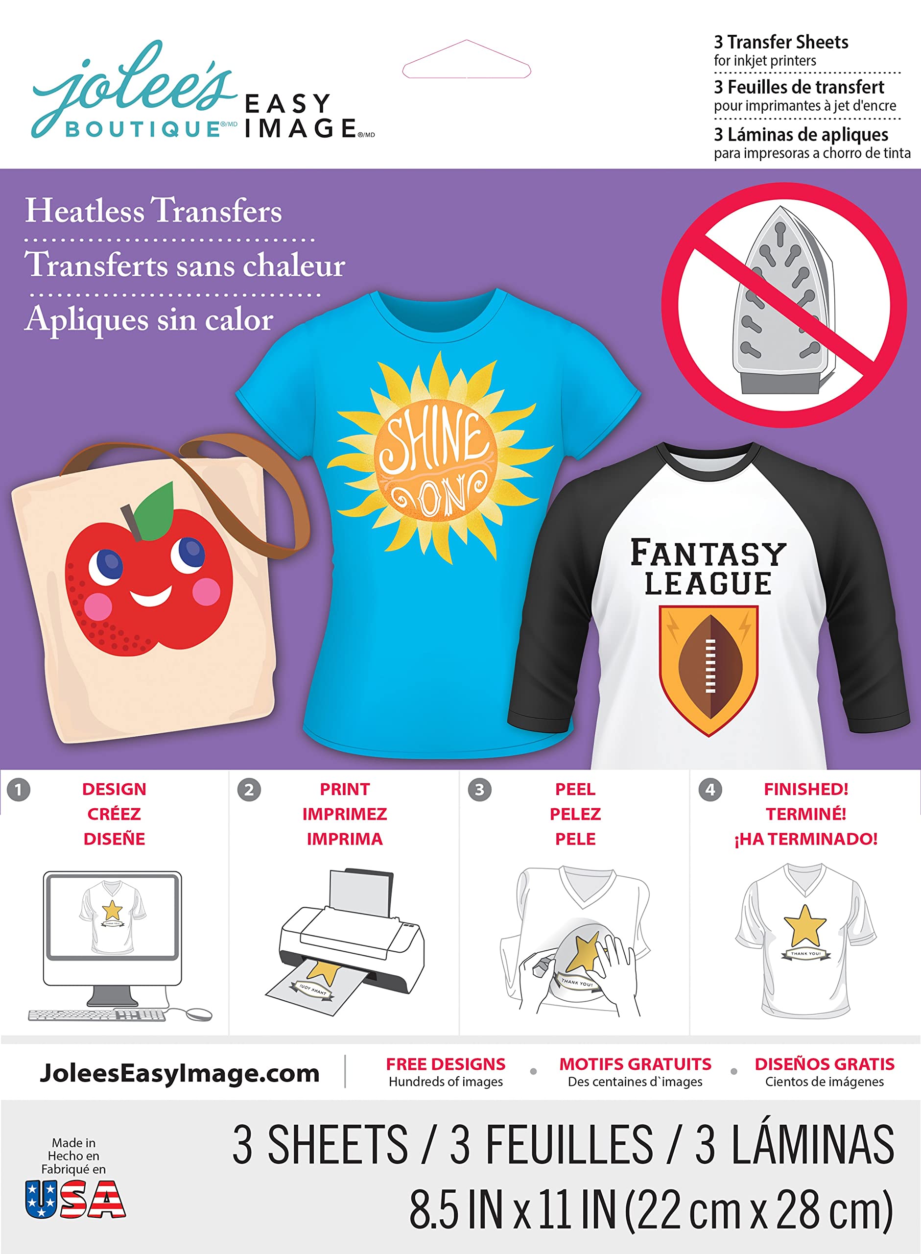 Feuille de transfert Jolees pour réparer et masquer les taches sur textile
