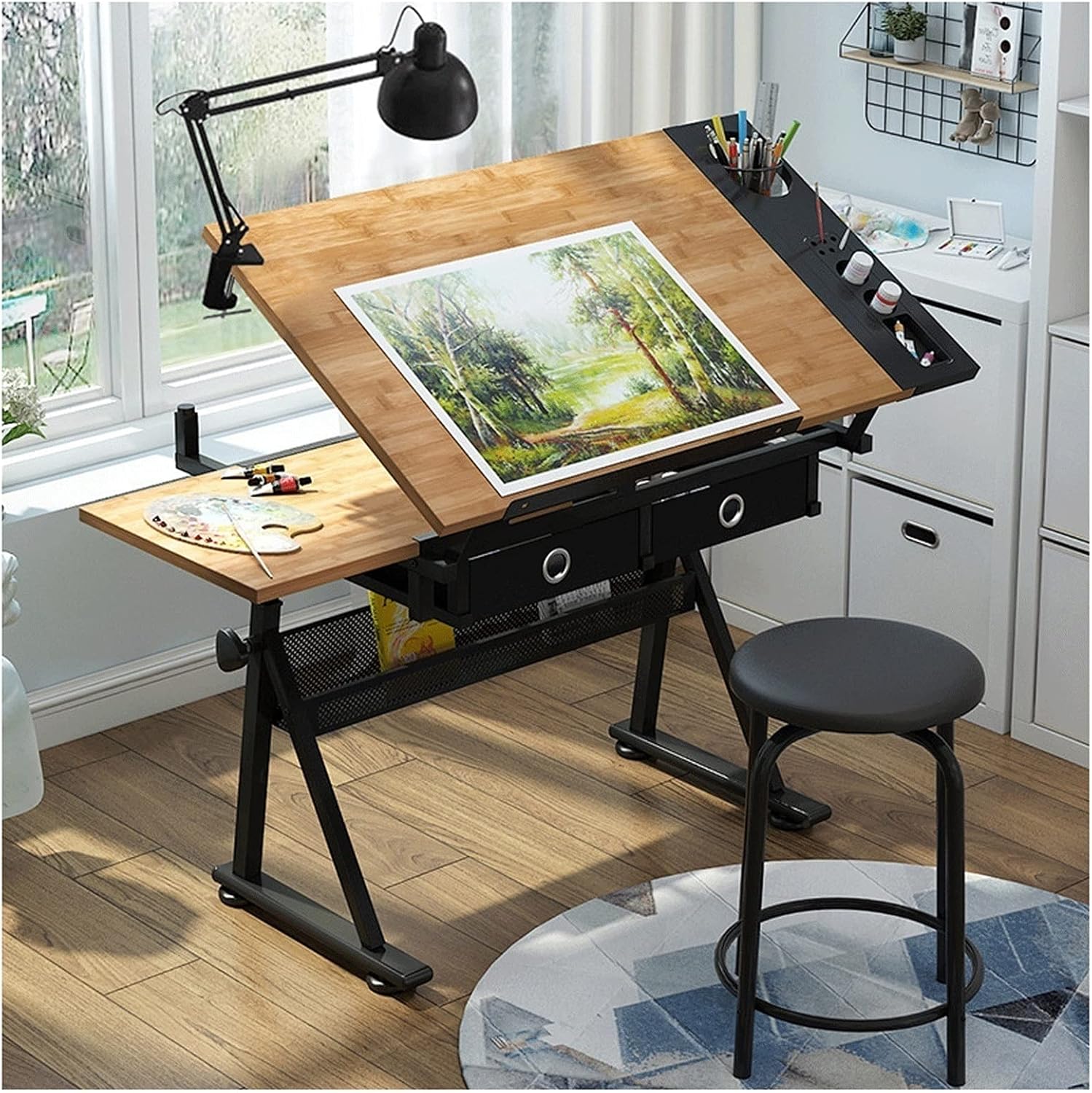Amazon.com: Drafting Desk, Height Adjustable Drawing Art Table,Artists ...