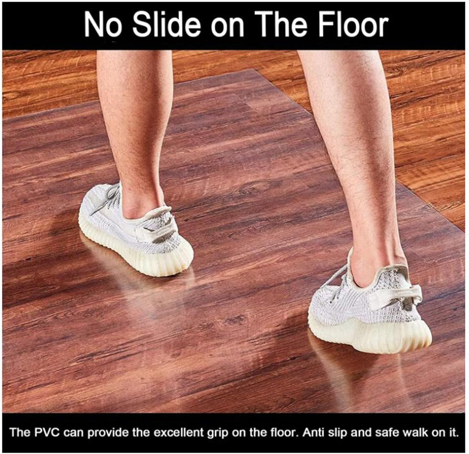 Transparent Chair Mat Runner Rug Hardwood Cover Protector Clear Carpet,Office Computer Floor Protector Non-Slip Durable,for Home Office,1.5mm,60/80/90/100/120cm,Clear-90cmx500cm(WxL)