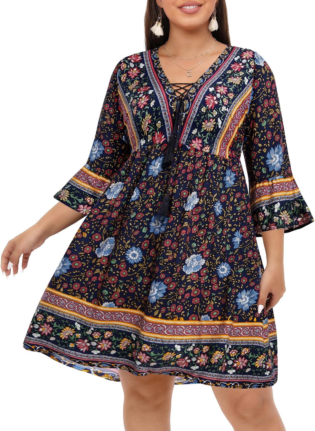 Nicholas Dresses Rousse Dress Charlotte Russe Black Floral Mini Shift Dress  With Cut Out Long Sleeves