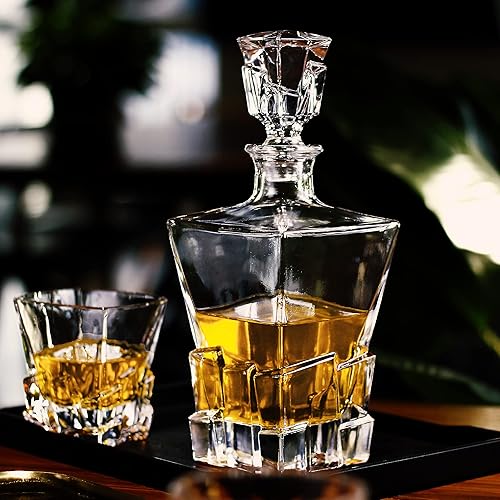 Miniatura 2 de LUXU Decantador Premium de Whiskey con Tapón de Vidrio, Decantador de Bourbon de 29 oz para Vino  Vodka  Brandy, Dispensador de Botella Contenedor