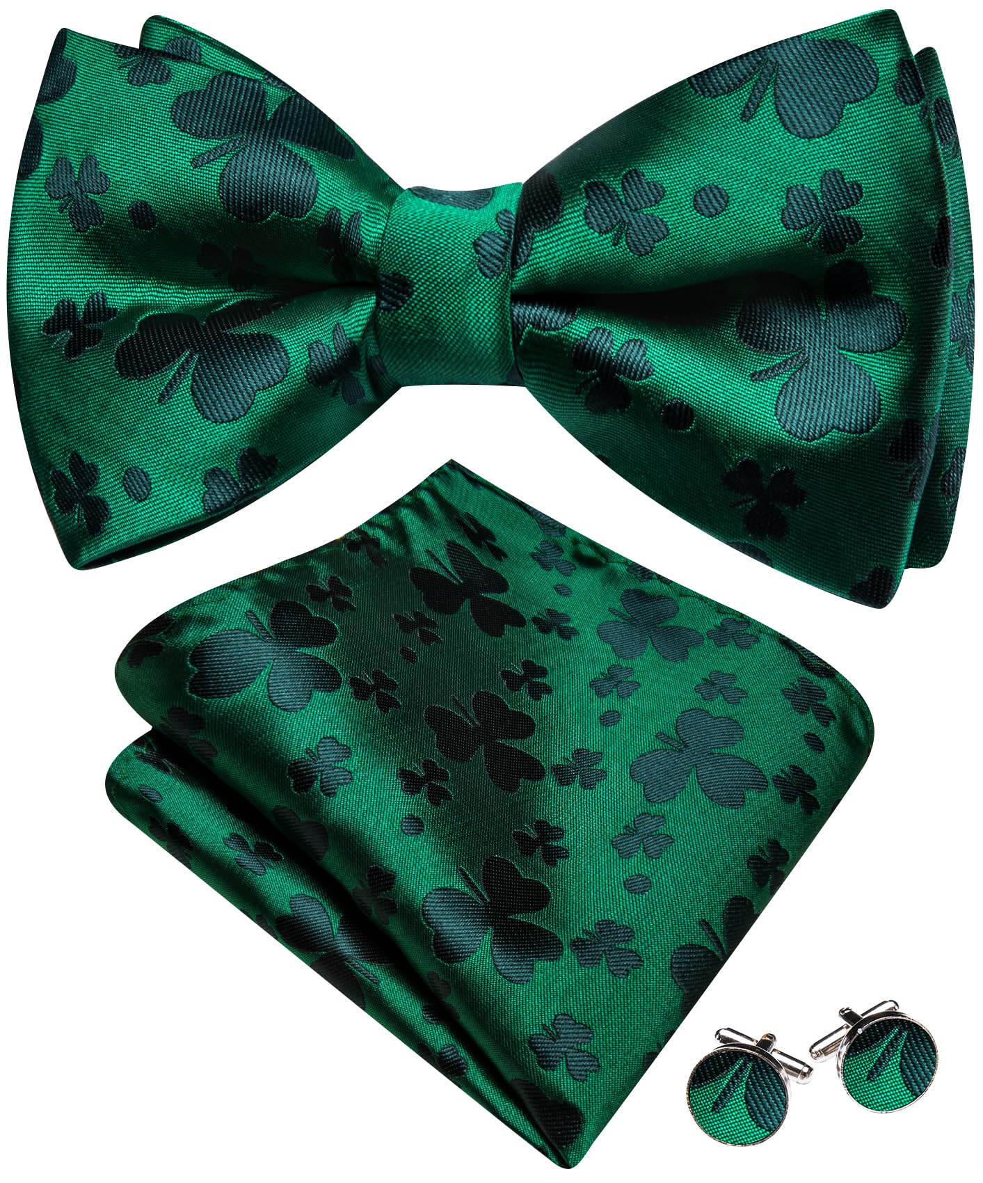 Barry.Wang Paisley Striped Bow Tie for Men Silk Pre-Tied Bowtie Set