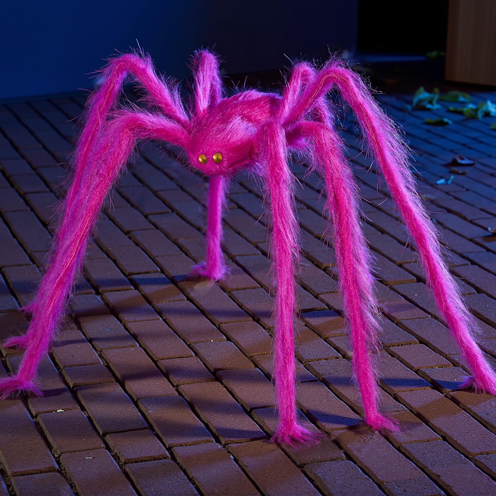 Qtisky Pink Halloween Spider Decor, 5ft Giant Hot Pink Plush