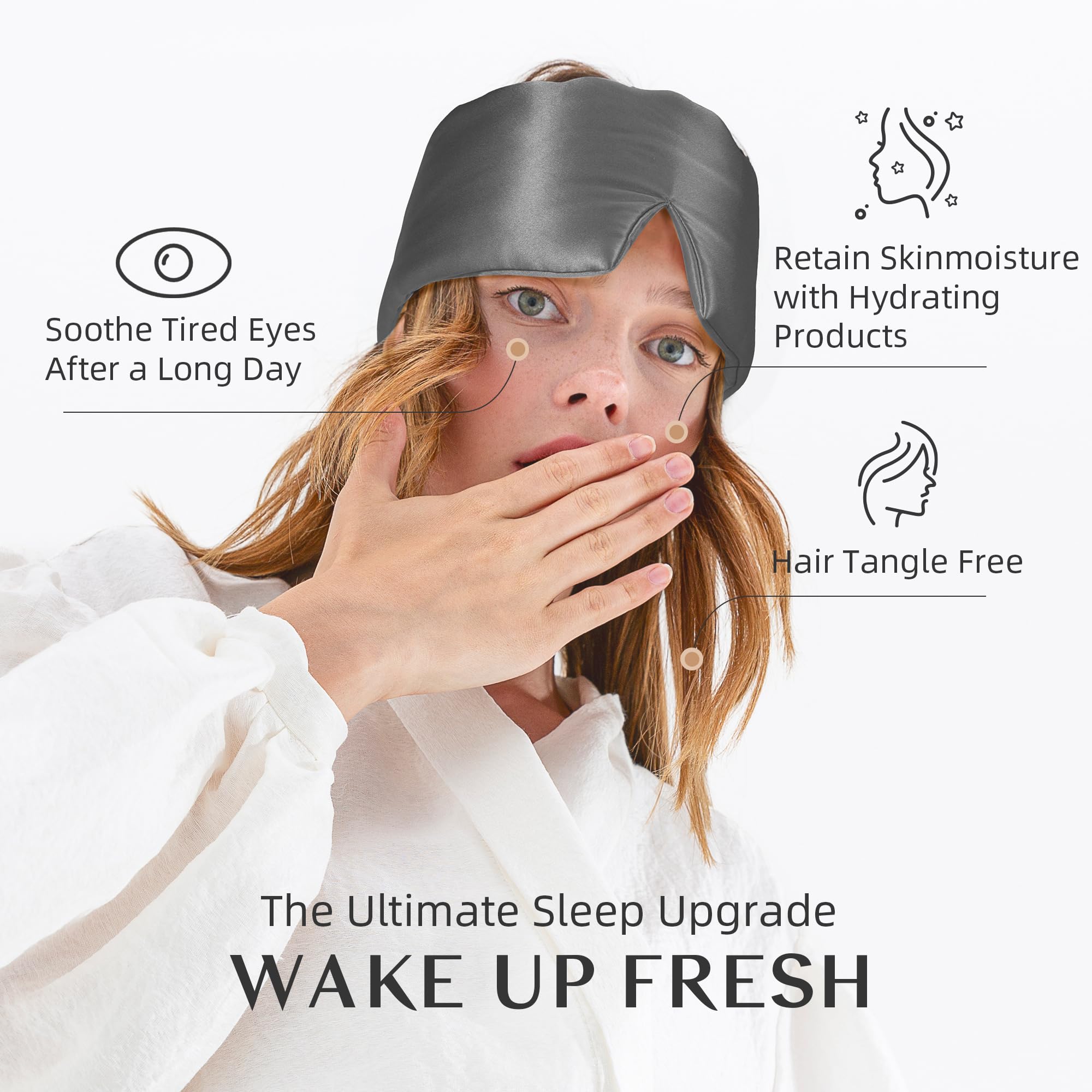 Schlafmaske aus 100 % Maulbeerseide, Augenmaske für Damen und Herren, mit verstellbarem Kopfband, volle Größe, große Schlafmaske, Augenbinde für totale Verdunkelung, die ganze Nacht, Reisen,