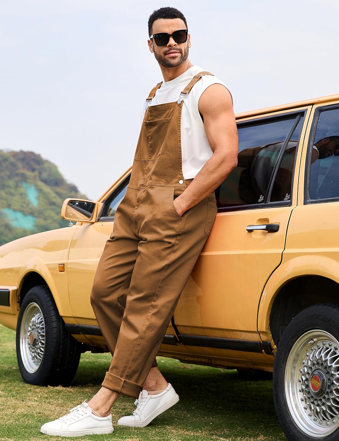 Overalls for Men Fashion Coveralls Work Utility Denim Women Bib Jumpsuit with Pockets - Image 5