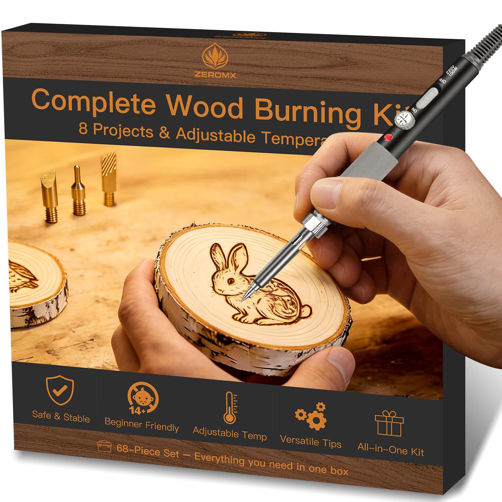 Wood Burning Kit - Beginner Pyrography Tool Set -1
