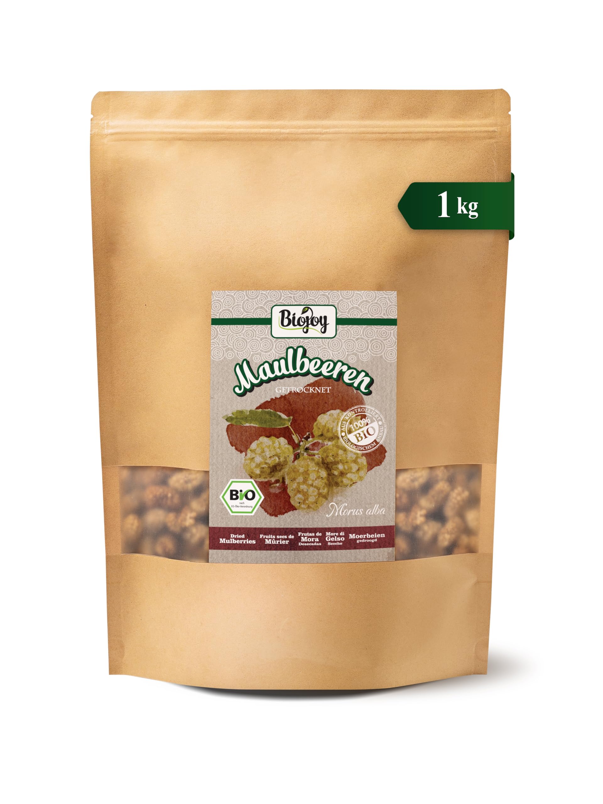 Biojoy BIO-Maulbeeren getrocknet (1 kg), weiß, ungeschwefelt