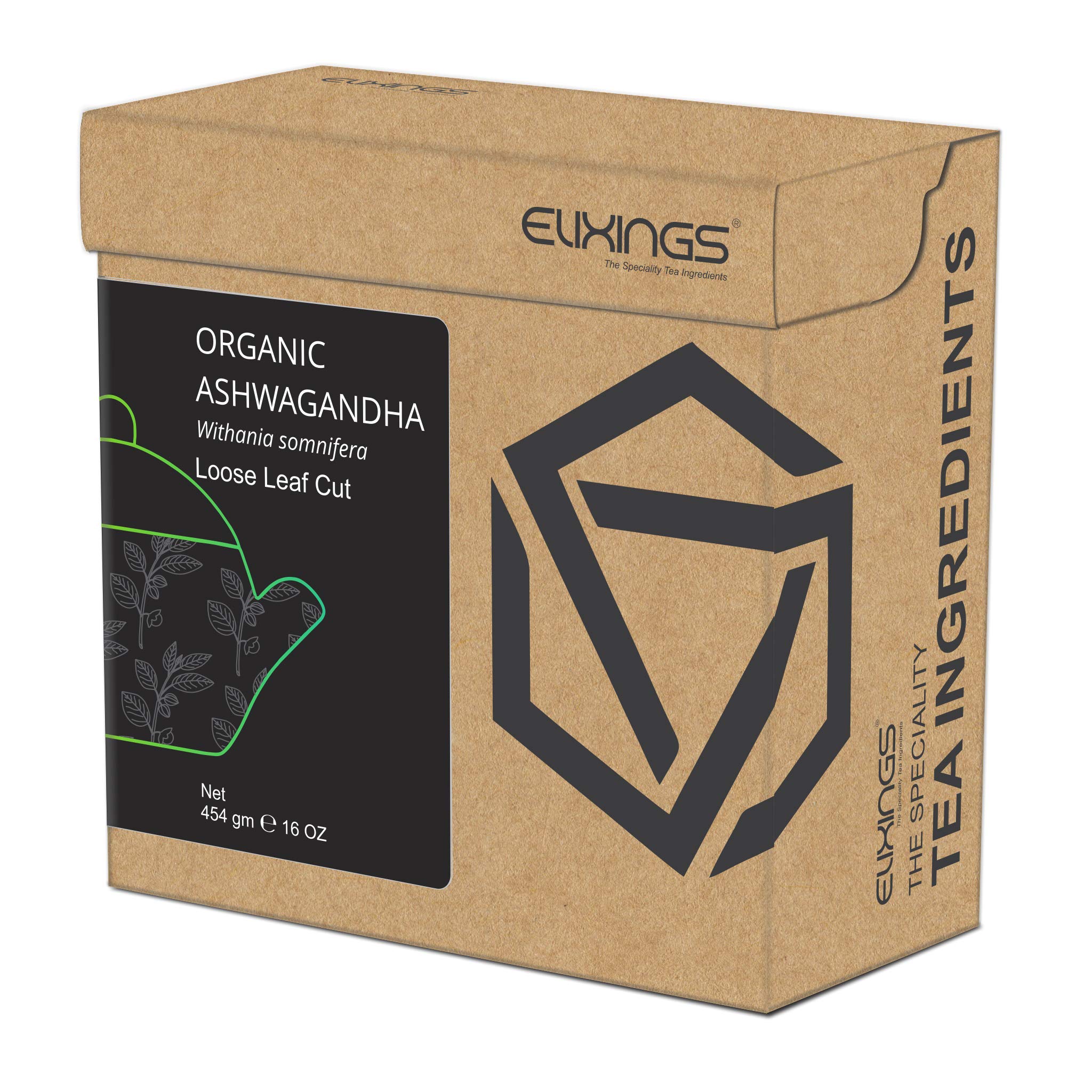 Buy Elixings Ashwagandha Root Loose Leaf Cut 454gm (16 OZ) Withania ...