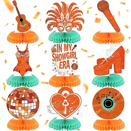 Decoraciones para fiesta de cumpleaños de niña en My Showgirl Era, centros de mesa de panal de abeja Showgirl, decoraciones de mesa para fiesta de