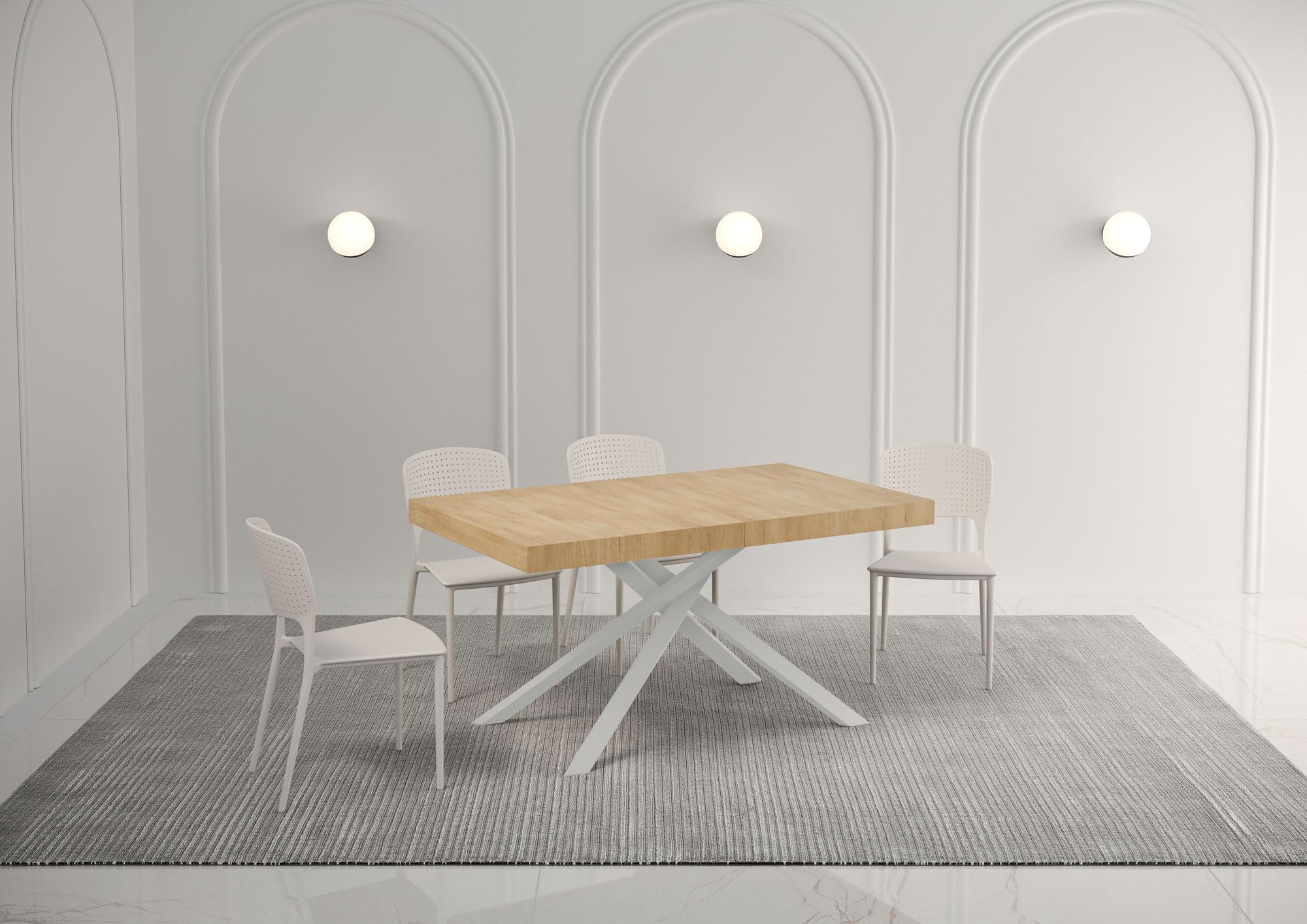 Karida Table Extensible 140 (244) x 90 cm, Marron, Allungabile