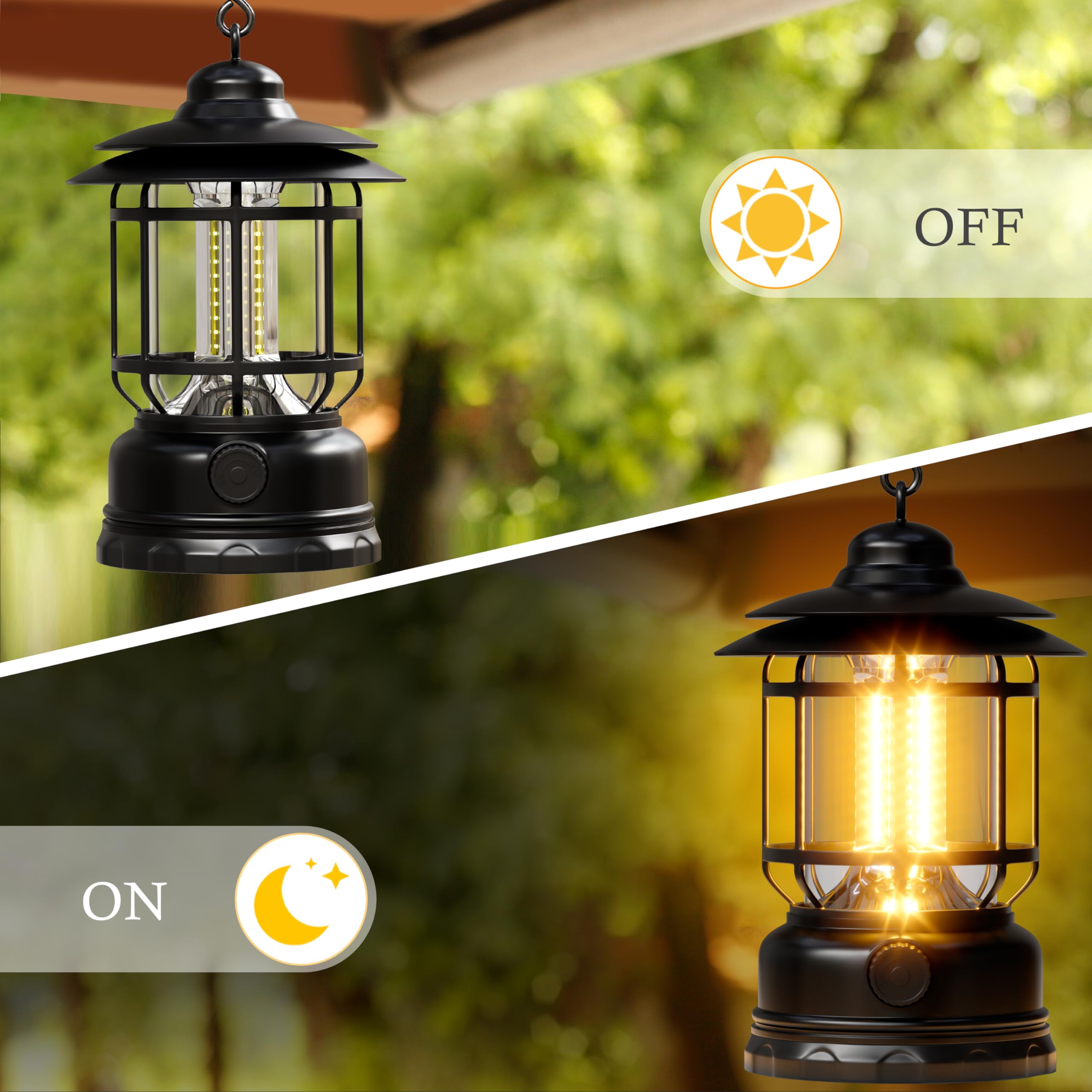 Faroles LED portátiles para camping, paquete de 3 linternas de batería recargable con atenuación sin plantilla, luces impermeables para tienda de campaña para el hogar, senderismo, camping, patio,