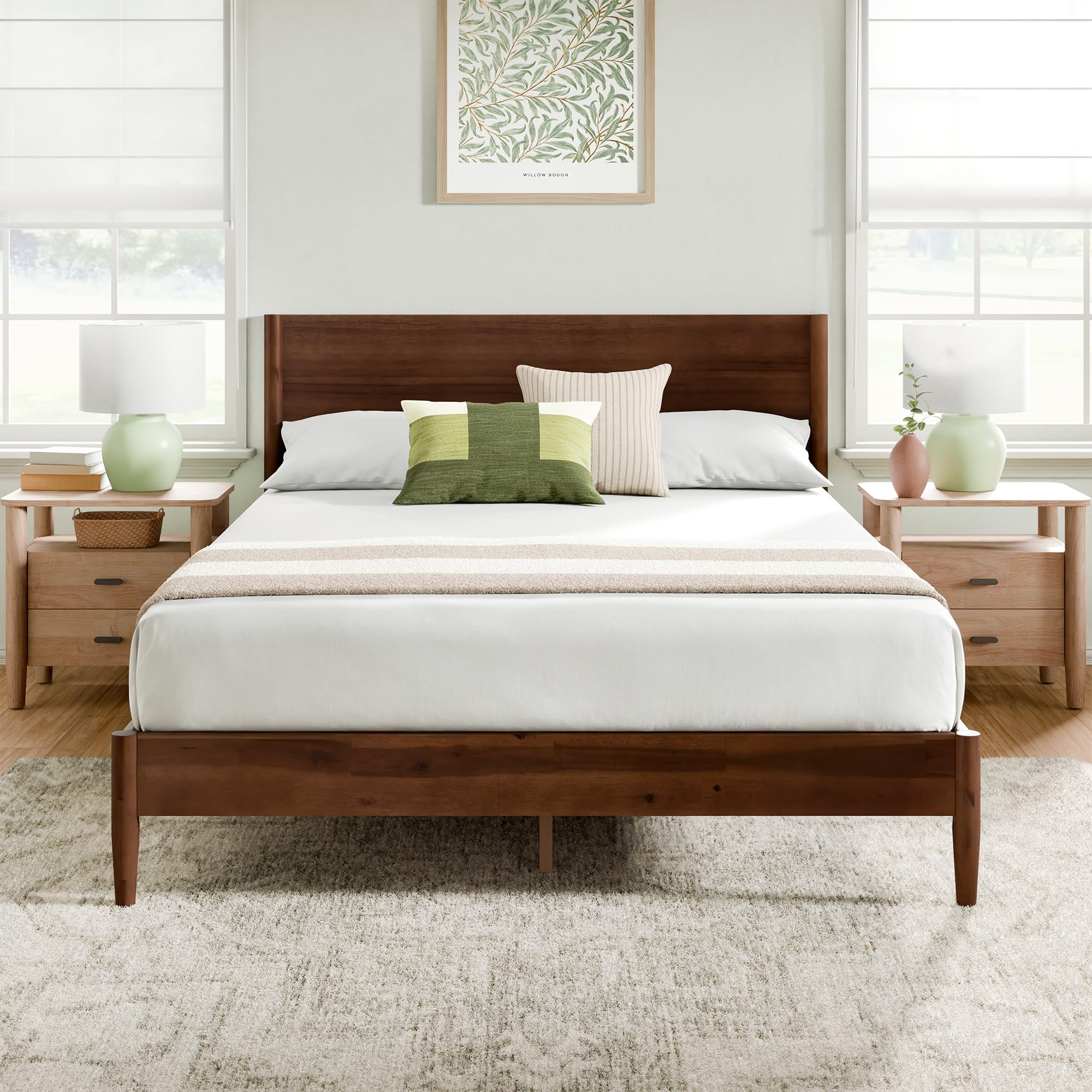 ZINUS Allen Mid Century Wood Platform Bed Frame