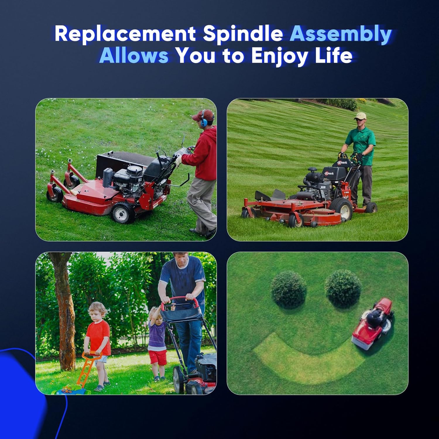 ECCPP Spindle Assembly Pack of 3 Spindle Replaces for Husqvarna: 539114820, 539131383, 966-9561-01, 966956101; for Stens: 285-945