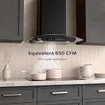 CIARRA Black Range Hood 30 inch with Soft Touch Control 450 CFM Stove Vent Hood for Kitchen with 3 Speed Exhaust Fan Auto Shut Off Function CAB75502