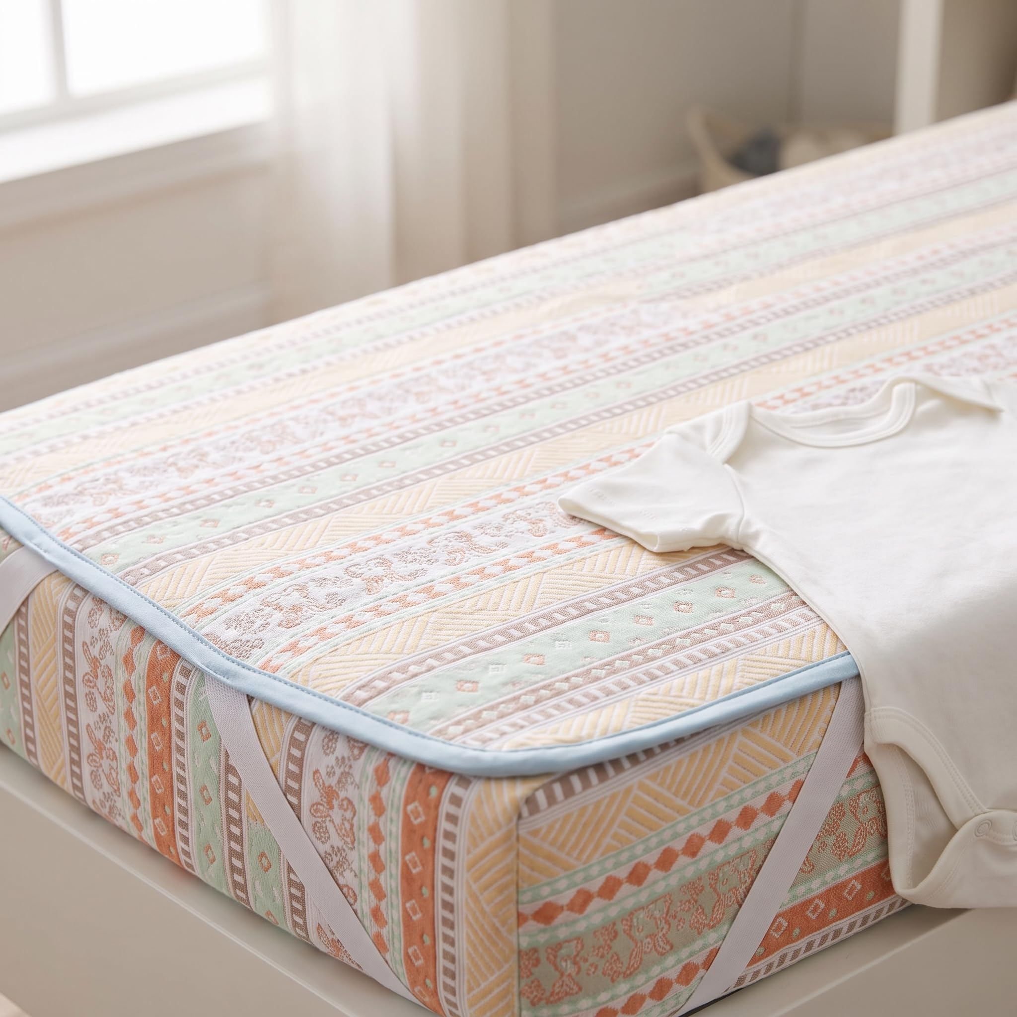 Homyl Lenzuolo con Angoli per Culla e Lettino, in Cotone Reversibile, per Neonati, Traspirante per l'Estate, 120 * 150cm