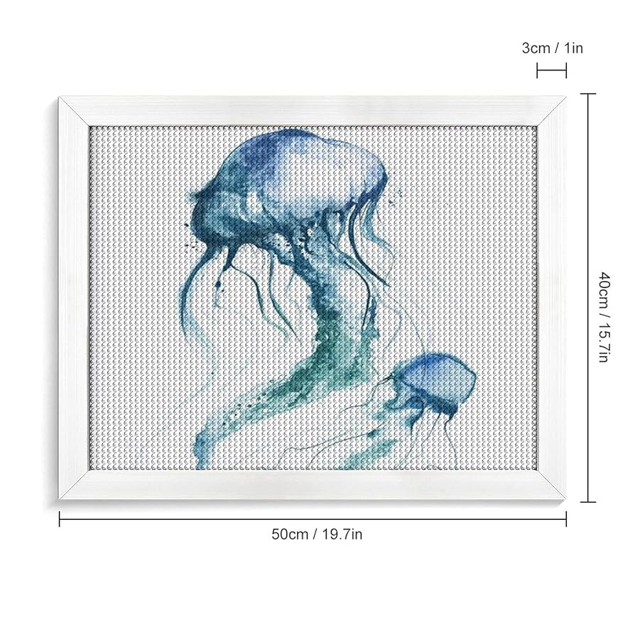 クラゲアート Amazon | ダイヤモンドアート クラゲ 水彩 ダイヤモンド刺繍