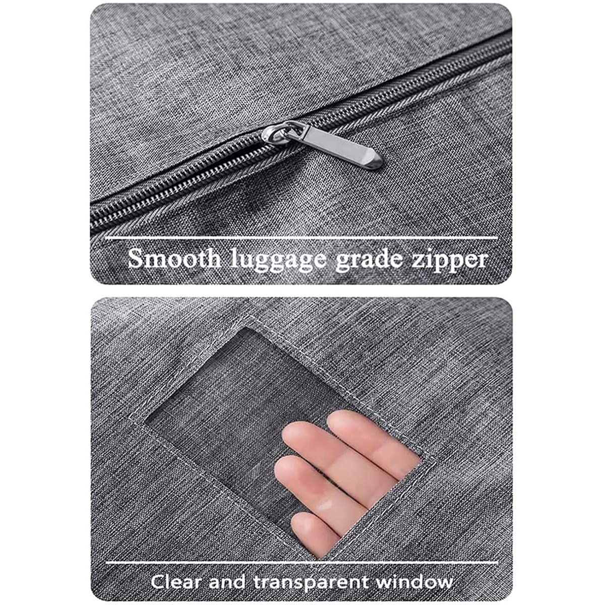 Kleidersäcke, Widen Anzugsäcke for Herren, atmungsaktive Kleidersäcke, Schrankaufbewahrung, Organizer-Abdeckungen mit Reißverschluss und transparentem Fenster, B-130×58cm(Large)