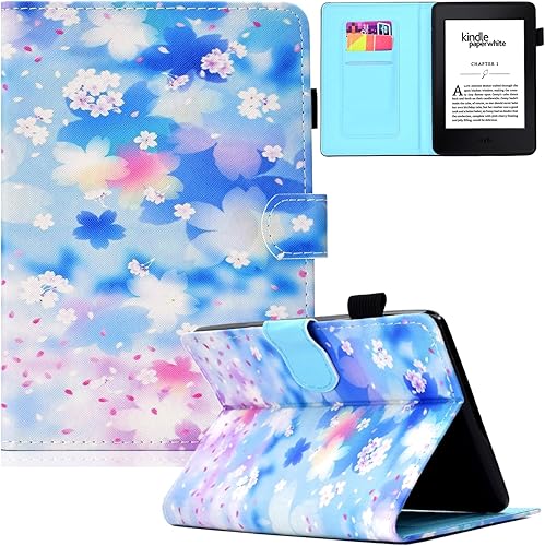 Miniatura 25 de Funda para Kindle Paperwhite, de piel sintética, con ranuras para tarjetas, con tapa de apagado y encendido automático para Amazon Kindle Paperwhite